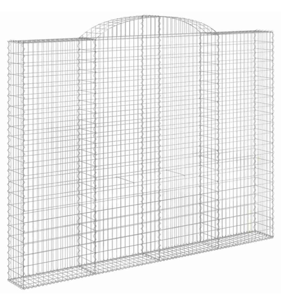 Gabione mit Hochbogen 300x30x220/240 cm Verzinktes Eisen