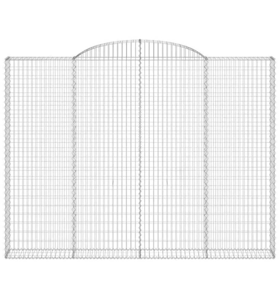 Gabione mit Hochbogen 300x30x220/240 cm Verzinktes Eisen