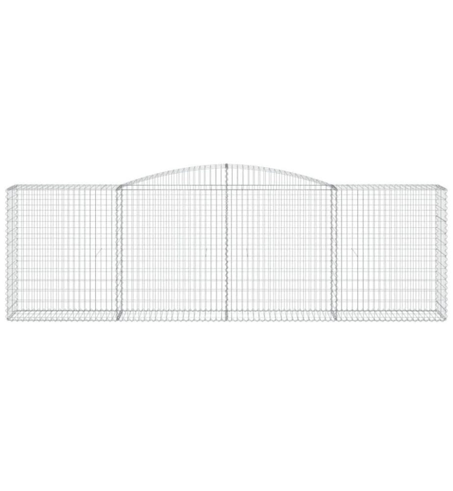 Gabionen mit Hochbogen 6 Stk. 400x50x120/140cm Verzinktes Eisen