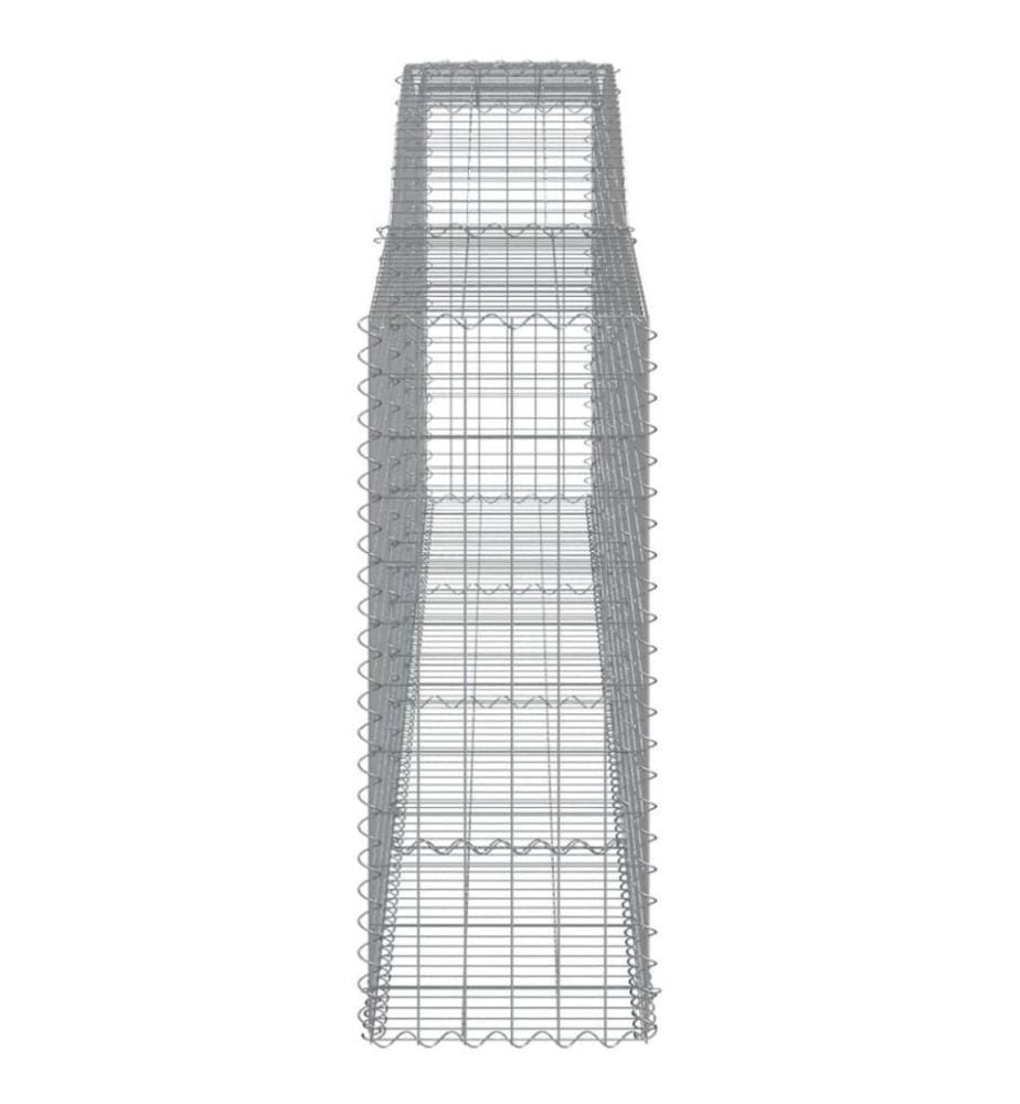 Gabionen mit Hochbogen 6 Stk. 400x50x120/140cm Verzinktes Eisen
