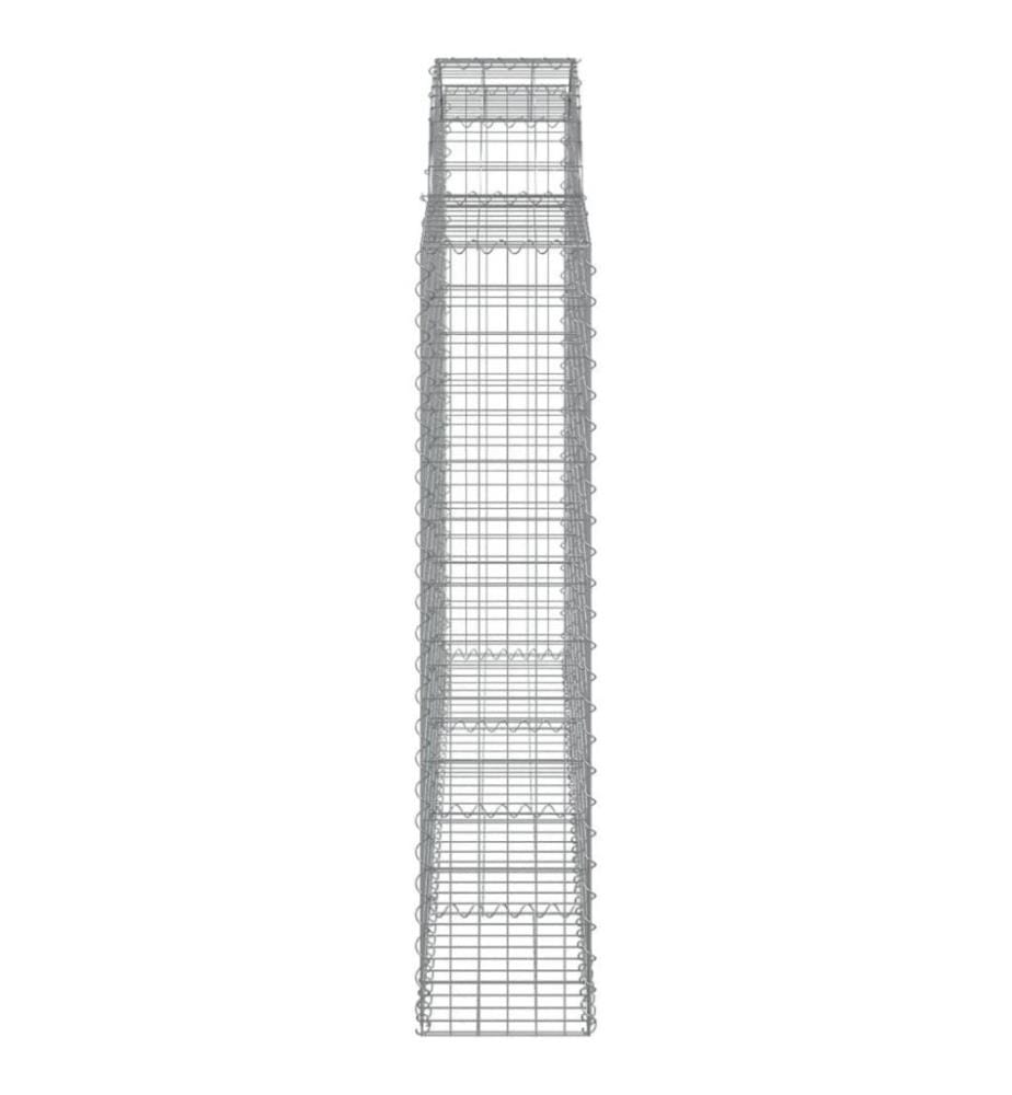 Gabionen mit Hochbogen 6 Stk. 200x30x140/160cm Verzinktes Eisen