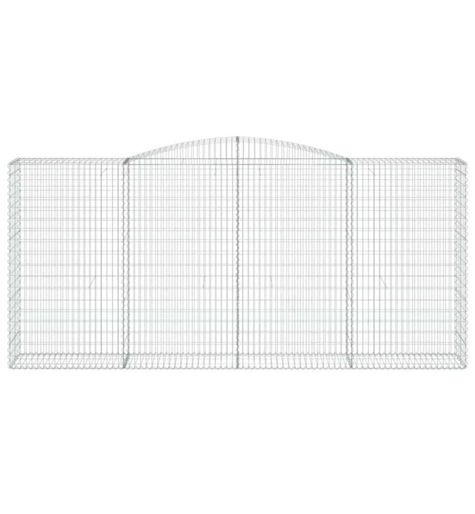 Gabionen mit Hochbogen 2 Stk. 400x50x180/200cm Verzinktes Eisen