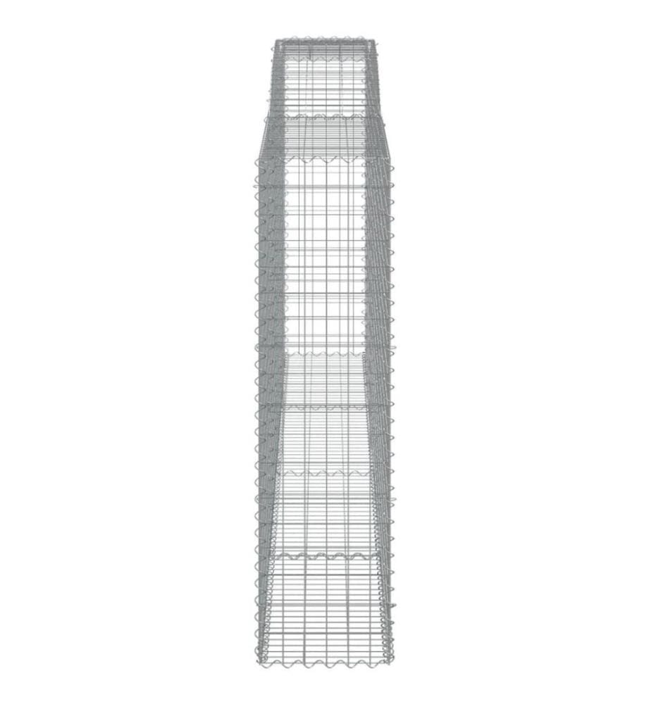 Gabionen mit Hochbogen 2 Stk. 400x50x180/200cm Verzinktes Eisen