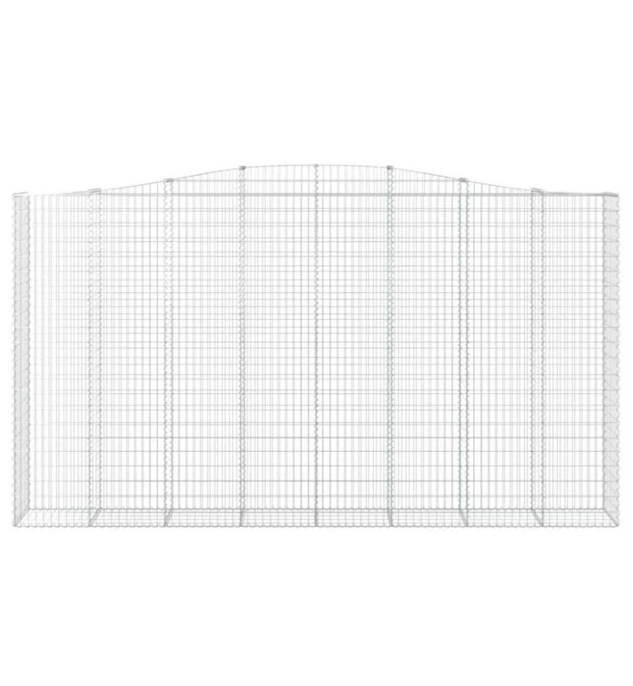 Gabione mit Hochbogen 400x50x220/240 cm Verzinktes Eisen