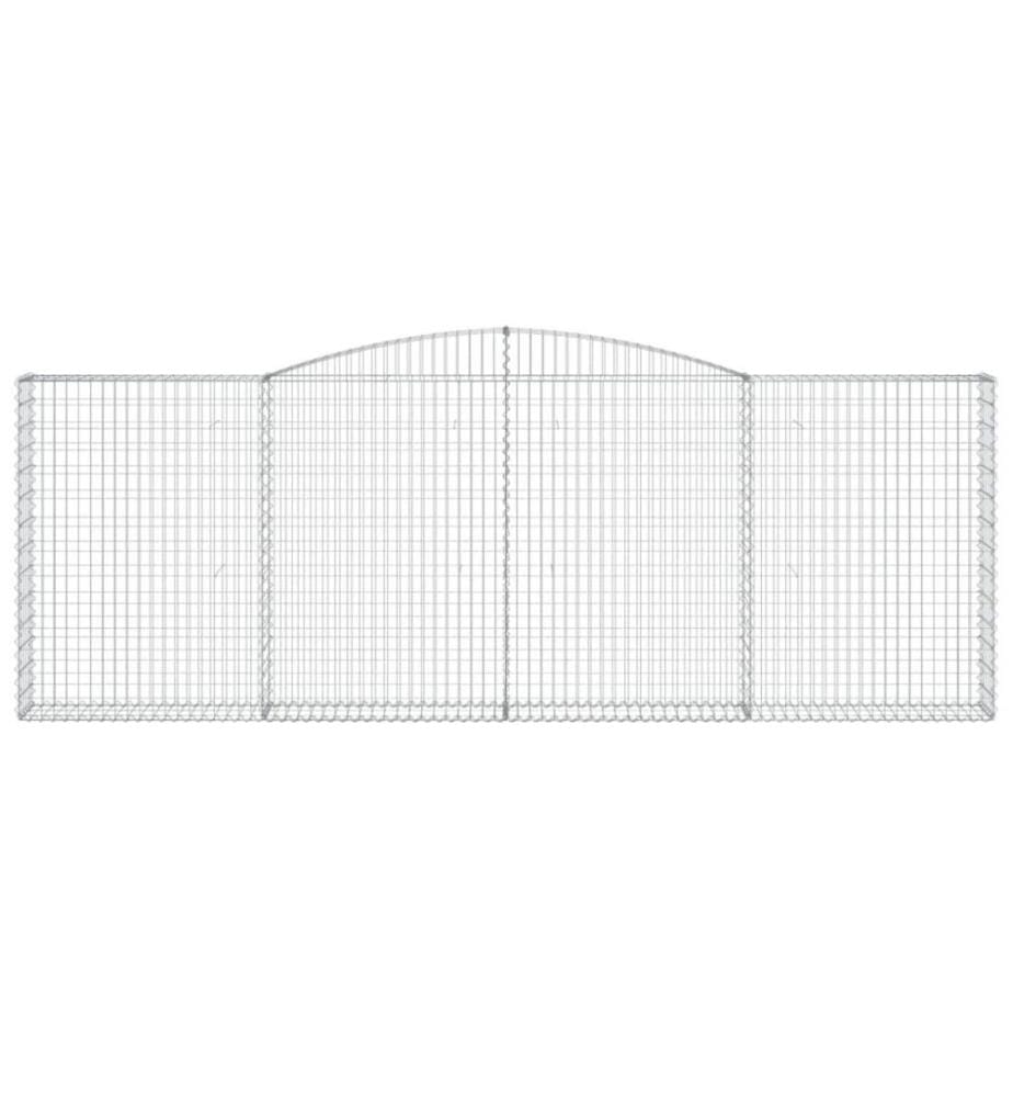 Gabionen mit Hochbogen 2 Stk. 400x30x140/160cm Verzinktes Eisen