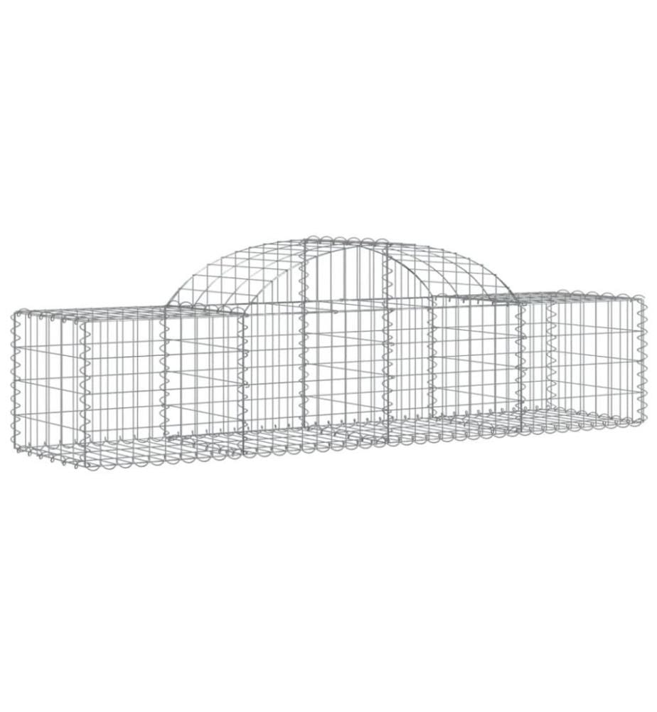 Gabionen mit Hochbogen 11 Stk. 200x50x40/60 cm Verzinktes Eisen