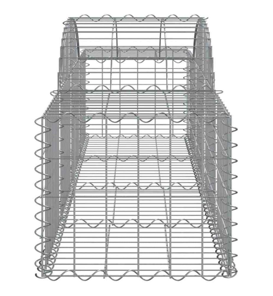 Gabionen mit Hochbogen 11 Stk. 200x50x40/60 cm Verzinktes Eisen