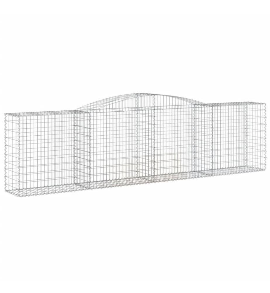 Gabione mit Hochbogen 400x50x100/120 cm Verzinktes Eisen