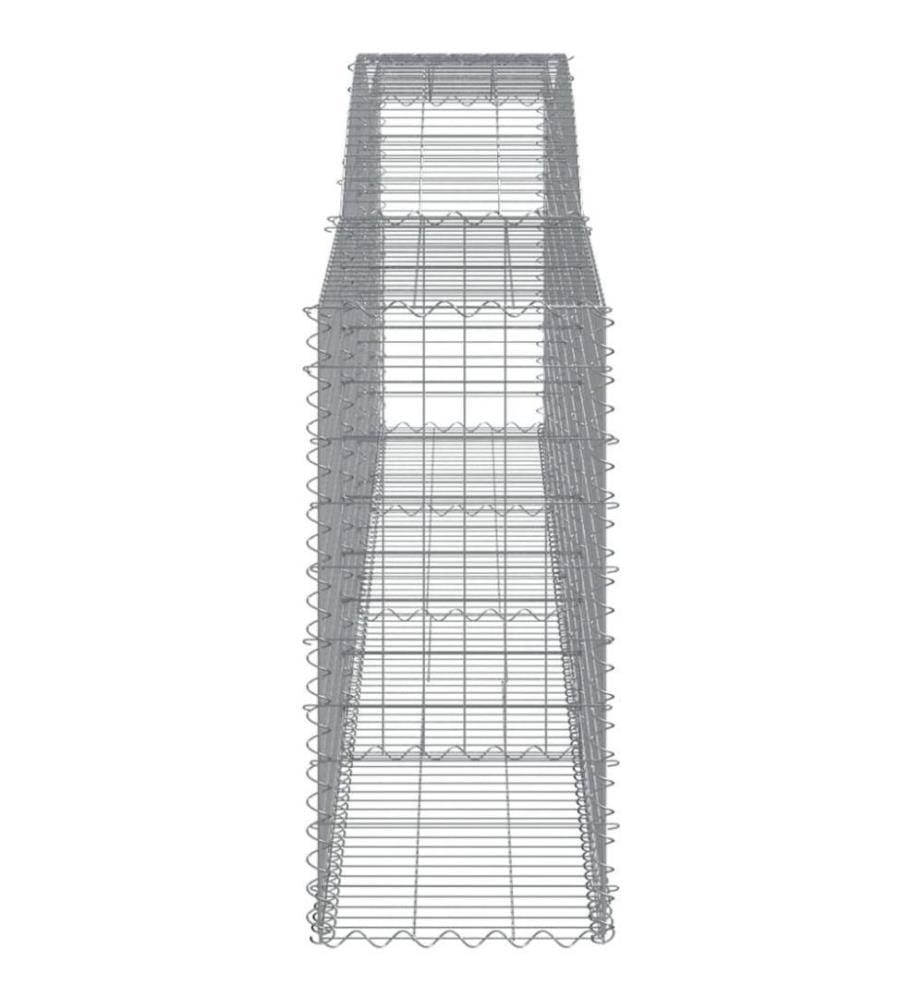 Gabione mit Hochbogen 400x50x100/120 cm Verzinktes Eisen
