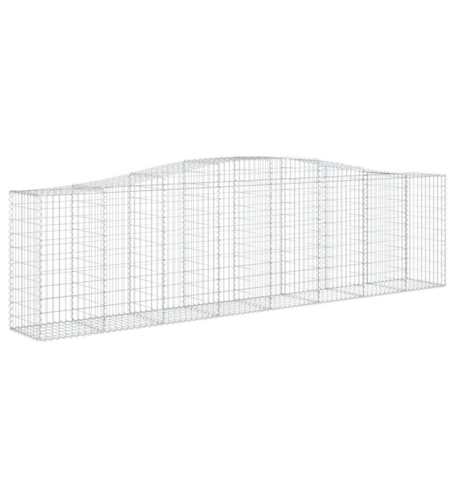 Gabione mit Hochbogen 400x50x100/120 cm Verzinktes Eisen