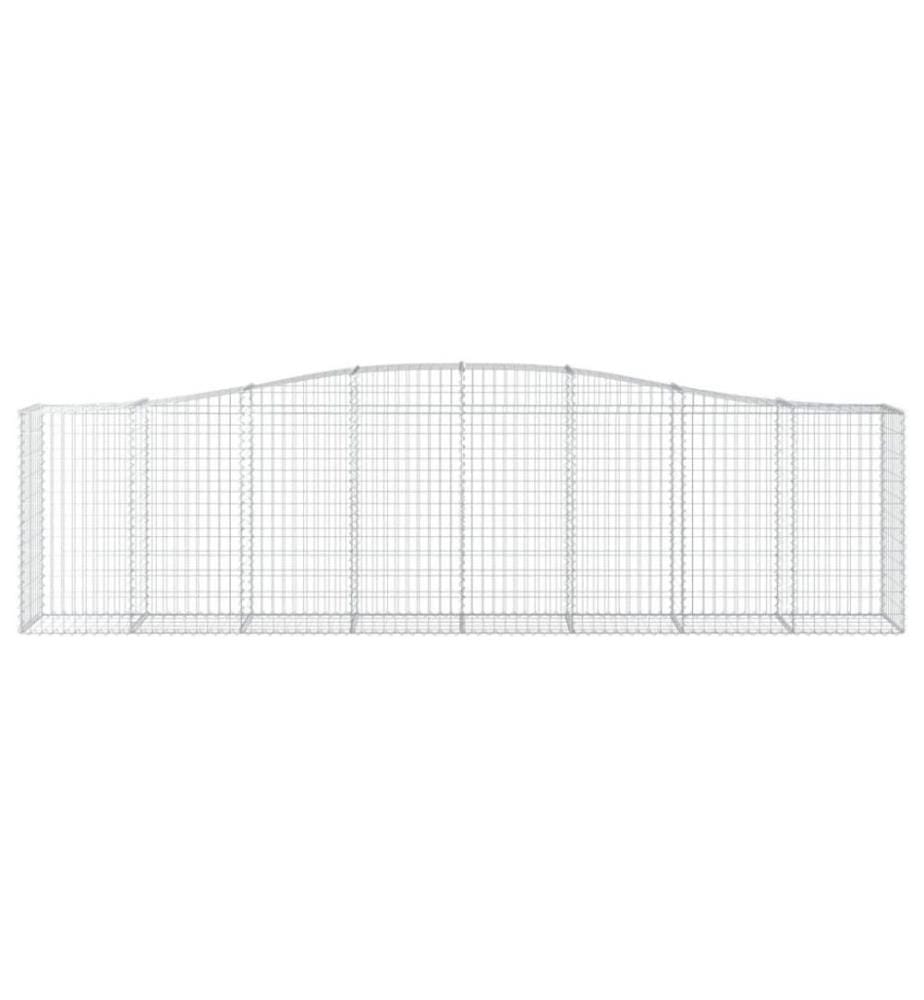 Gabione mit Hochbogen 400x50x100/120 cm Verzinktes Eisen