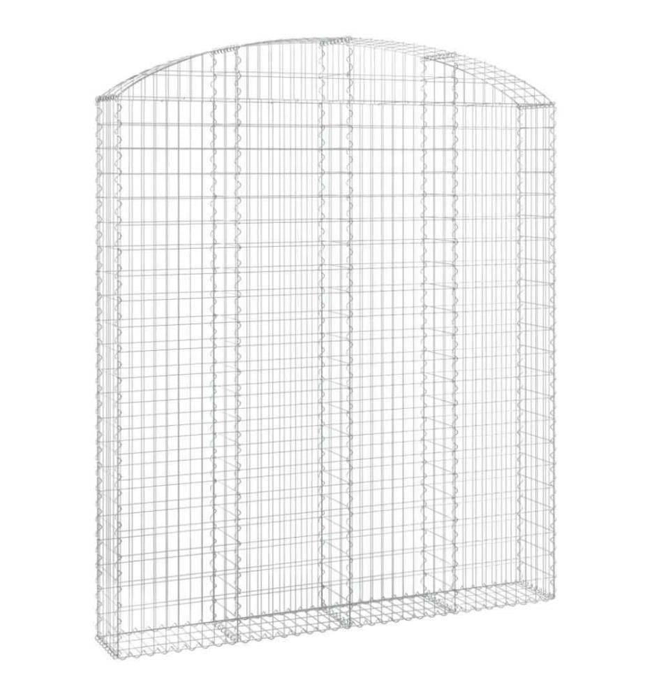 Gabione mit Hochbogen 200x30x220/240 cm Verzinktes Eisen