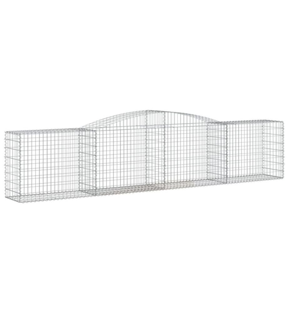 Gabione mit Hochbogen 400x50x80/100 cm Verzinktes Eisen