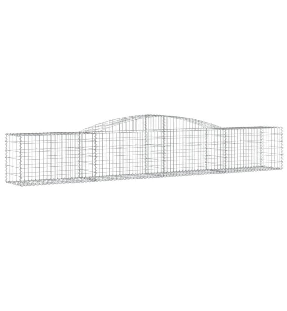 Gabionen mit Hochbogen 3 Stk. 400x50x60/80cm Verzinktes Eisen