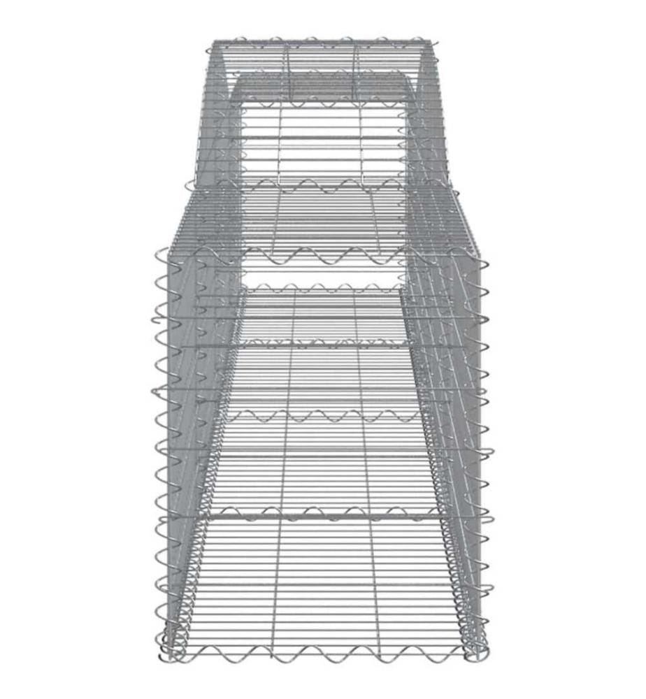 Gabionen mit Hochbogen 3 Stk. 400x50x60/80cm Verzinktes Eisen