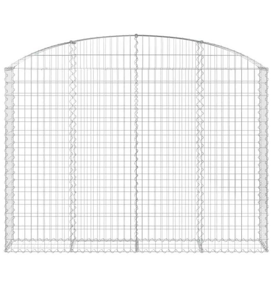 Gabione mit Hochbogen 200x30x140/160 cm Verzinktes Eisen