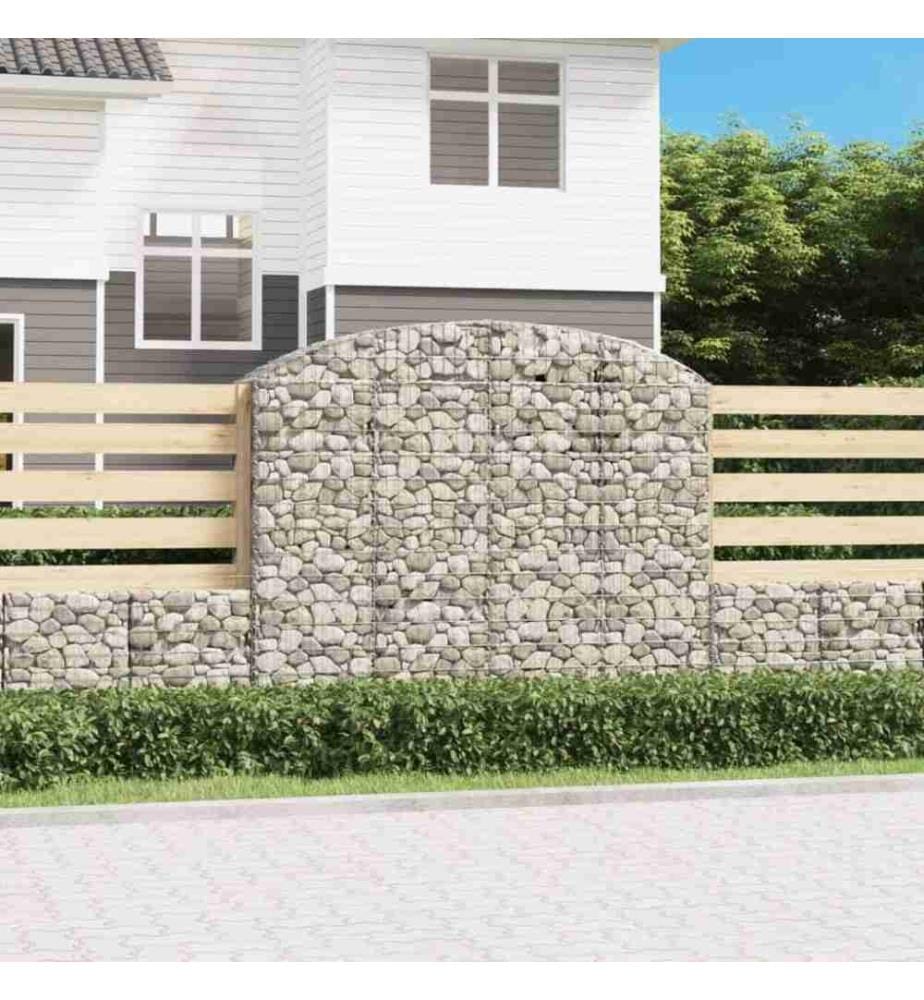 Gabione mit Hochbogen 200x50x160/180 cm Verzinktes Eisen
