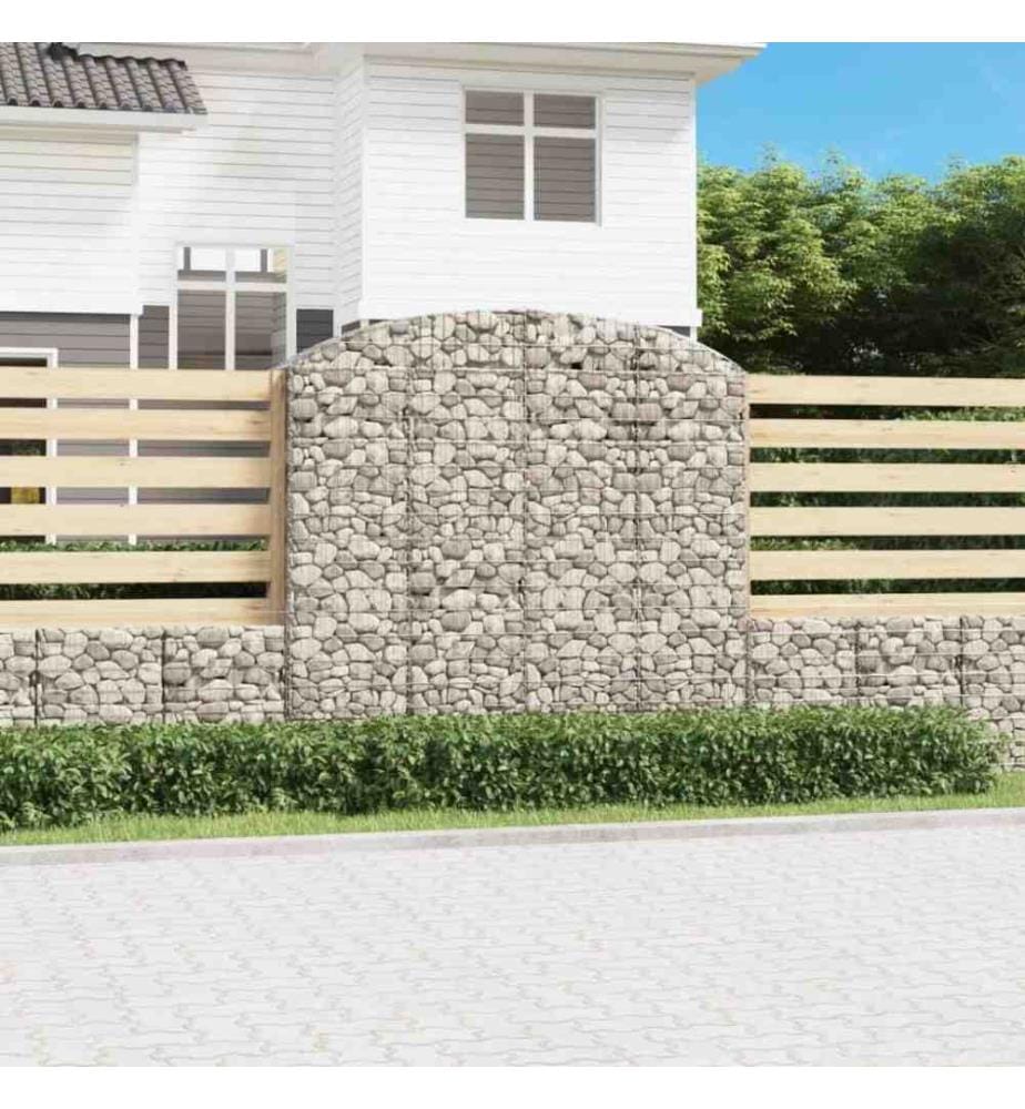 Gabione mit Hochbogen 200x50x180/200 cm Verzinktes Eisen