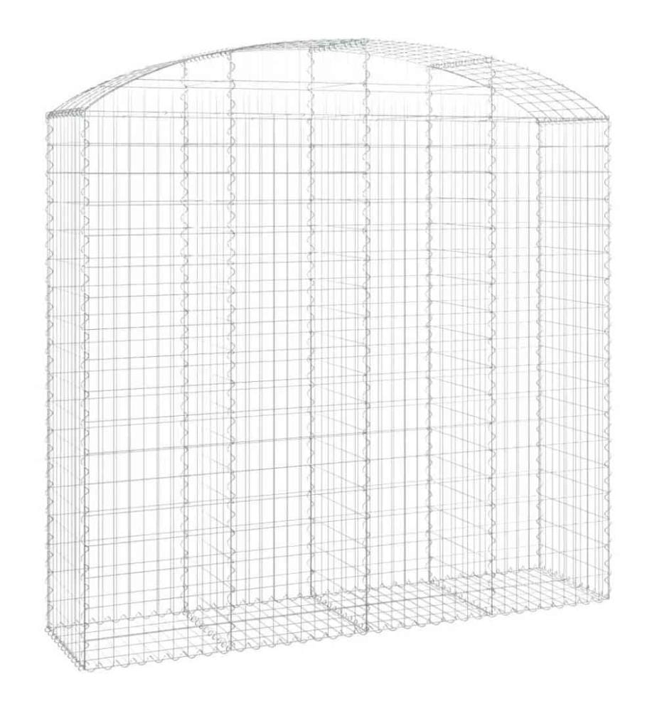 Gabione mit Hochbogen 200x50x180/200 cm Verzinktes Eisen
