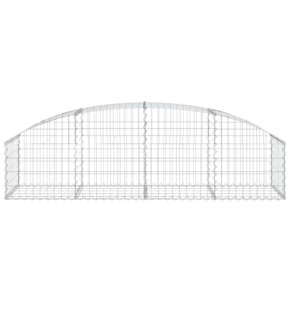 Gabione mit Hochbogen 200x50x40/60 cm Verzinktes Eisen