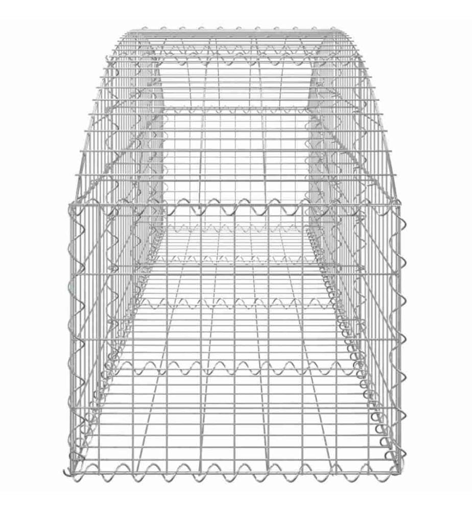 Gabione mit Hochbogen 200x50x40/60 cm Verzinktes Eisen