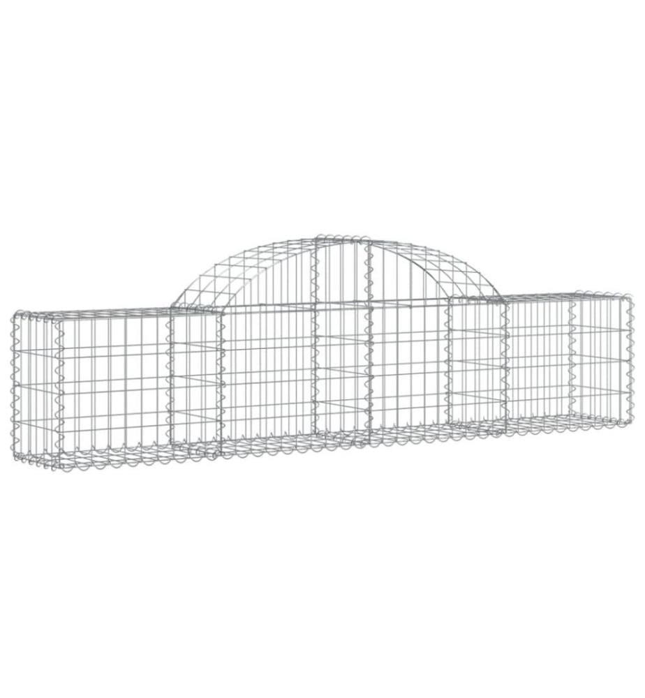 Gabione mit Hochbogen 200x30x40/60 cm Verzinktes Eisen