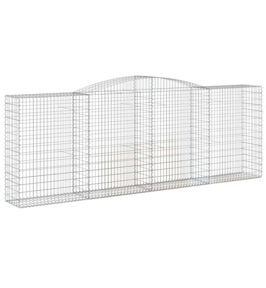 Gabionen mit Hochbogen 5 Stk. 400x50x140/160cm Verzinktes Eisen