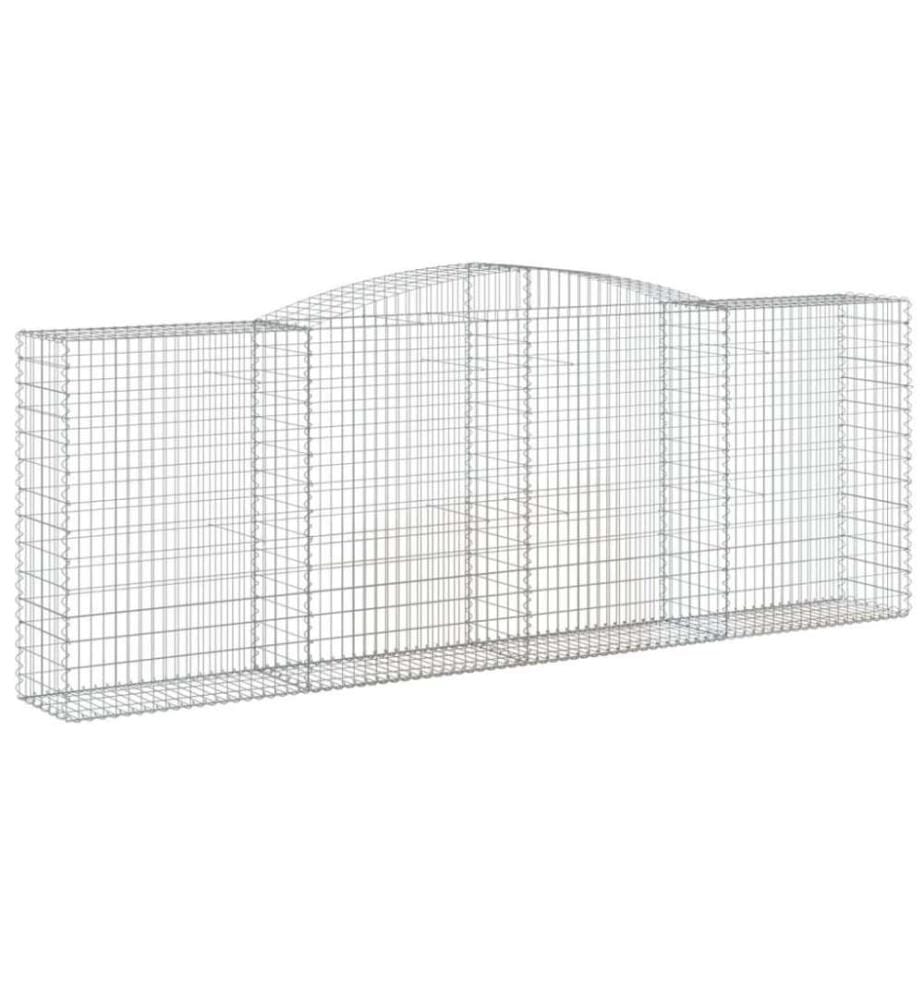 Gabionen mit Hochbogen 4 Stk. 400x50x140/160cm Verzinktes Eisen