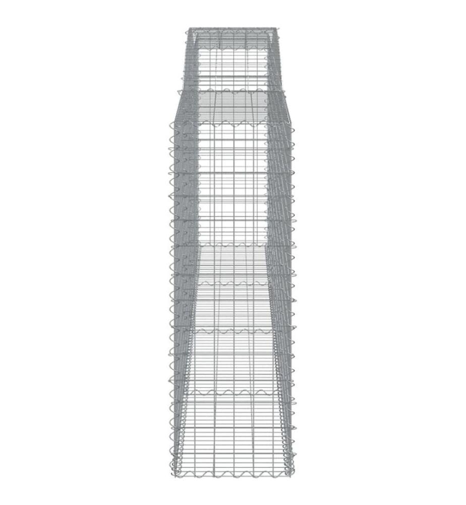 Gabionen mit Hochbogen 4 Stk. 400x50x140/160cm Verzinktes Eisen