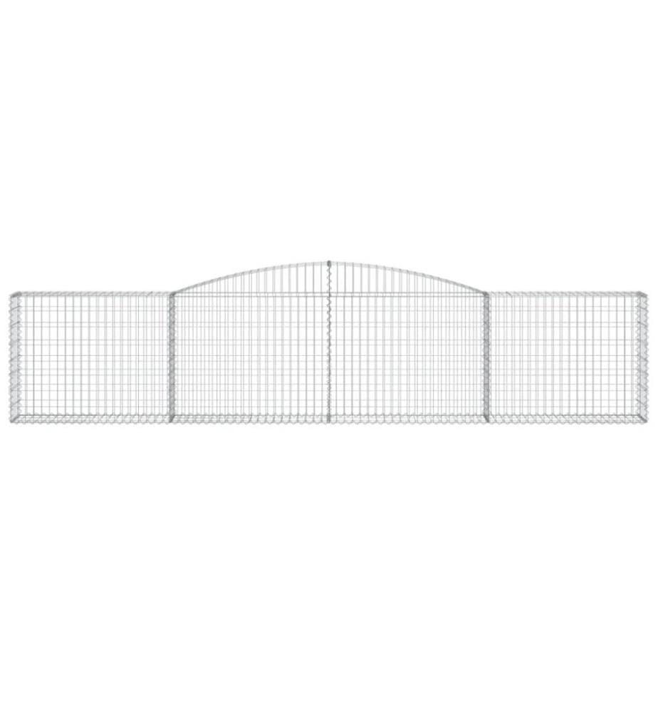 Gabionen mit Hochbogen 6 Stk. 400x30x80/100cm Verzinktes Eisen