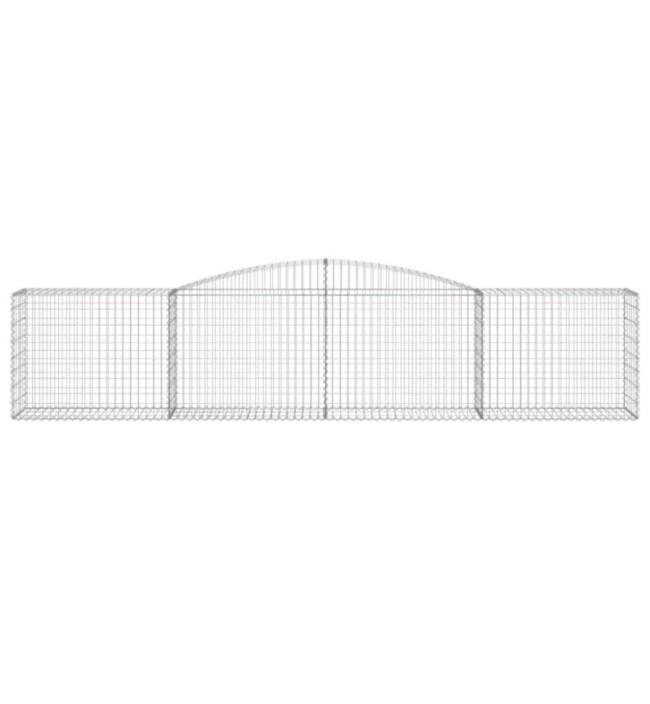 Gabionen mit Hochbogen 7 Stk. 400x50x80/100cm Verzinktes Eisen