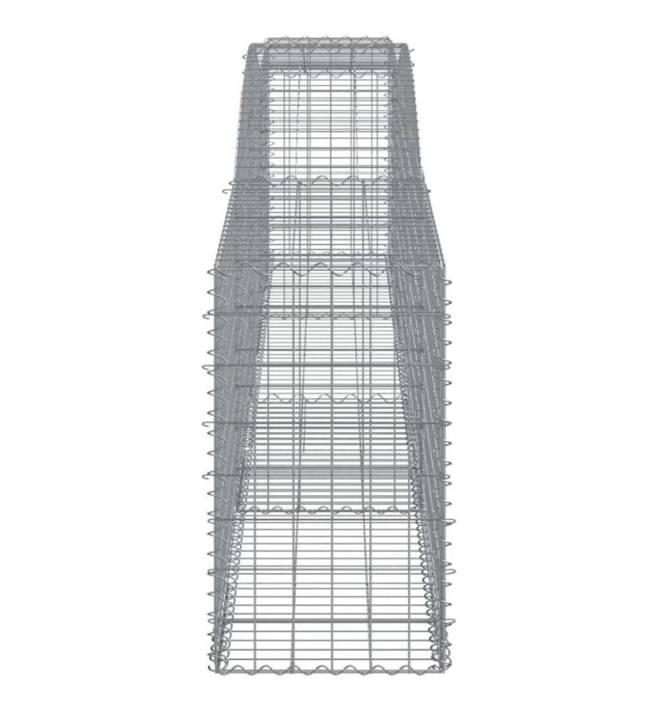 Gabionen mit Hochbogen 7 Stk. 400x50x80/100cm Verzinktes Eisen