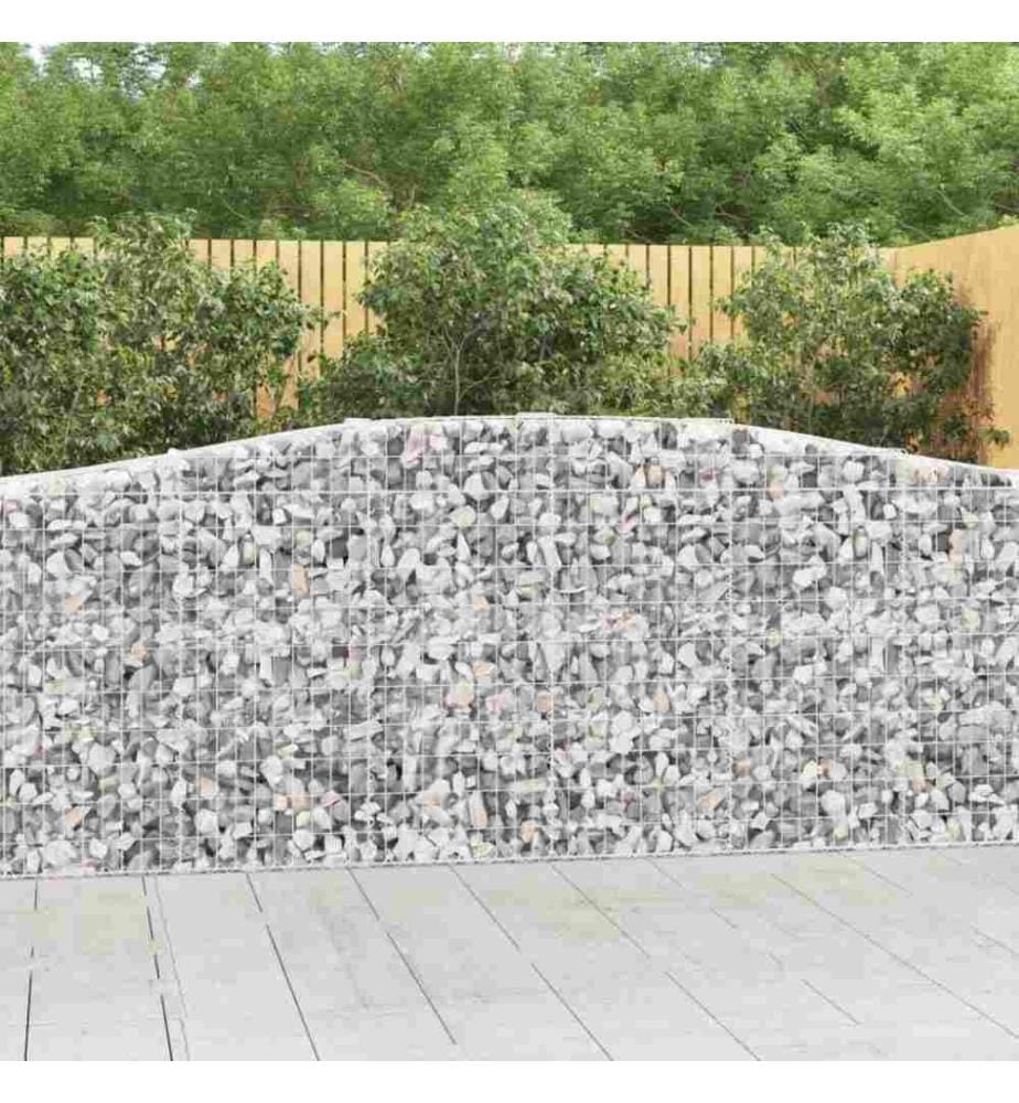Gabionen mit Hochbogen 20 Stk 400x50x100/120cm Verzinktes Eisen