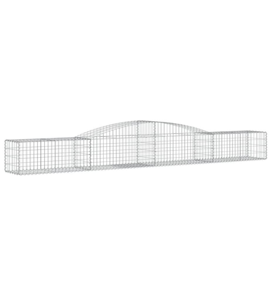 Gabionen mit Hochbogen 4 Stk. 400x50x40/60cm Verzinktes Eisen