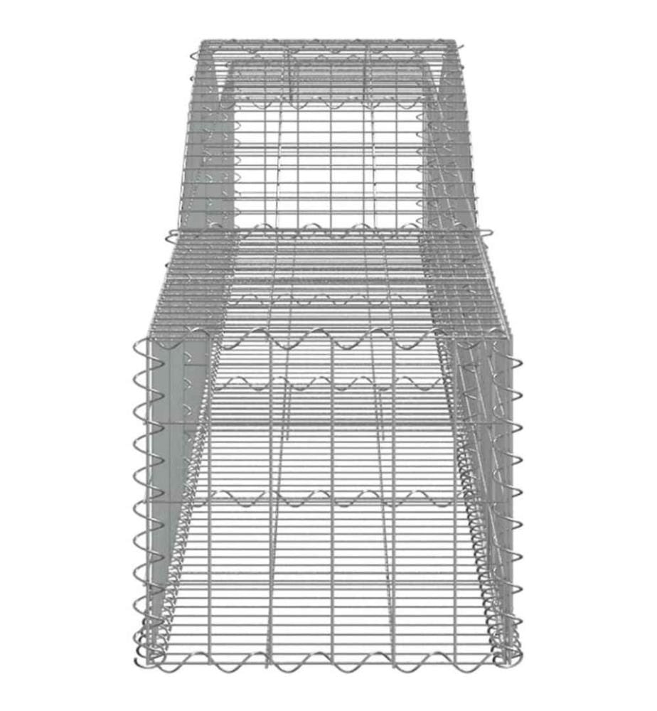 Gabionen mit Hochbogen 4 Stk. 400x50x40/60cm Verzinktes Eisen