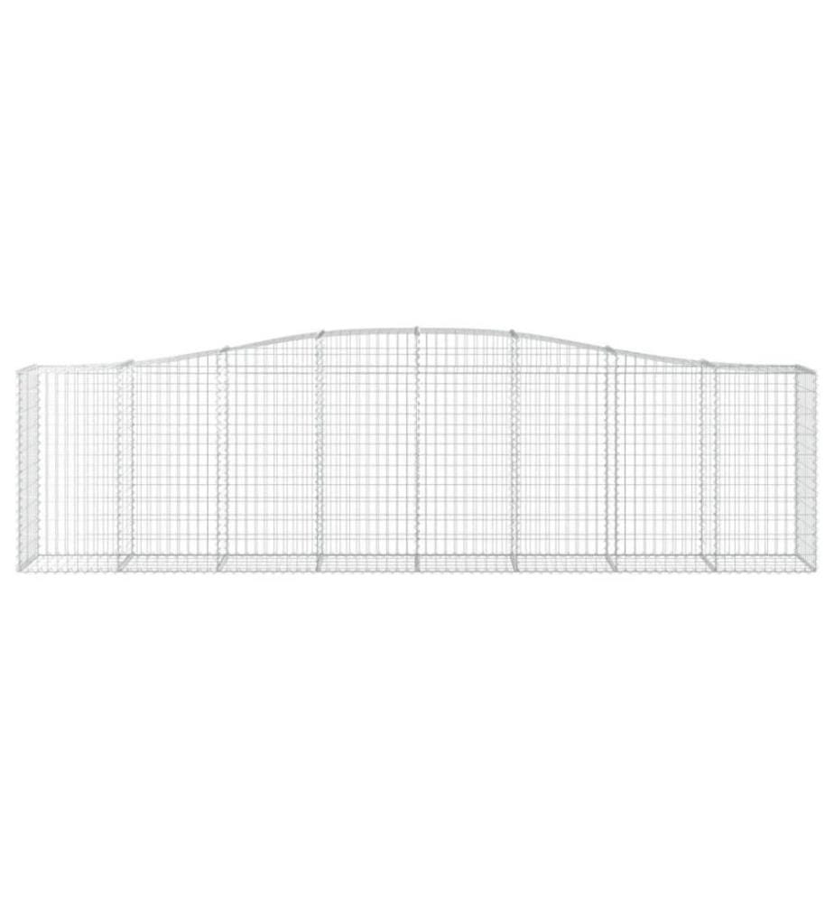 Gabionen mit Hochbogen 2 Stk. 400x50x100/120cm Verzinktes Eisen