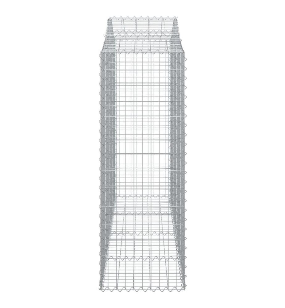 Gabionen mit Hochbogen 2 Stk. 200x50x140/160cm Verzinktes Eisen