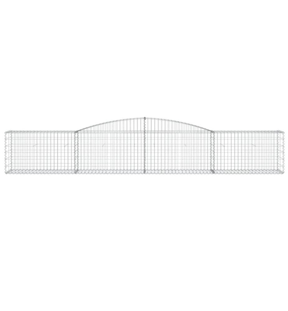 Gabionen mit Hochbogen 10 Stk. 400x50x60/80cm Verzinktes Eisen