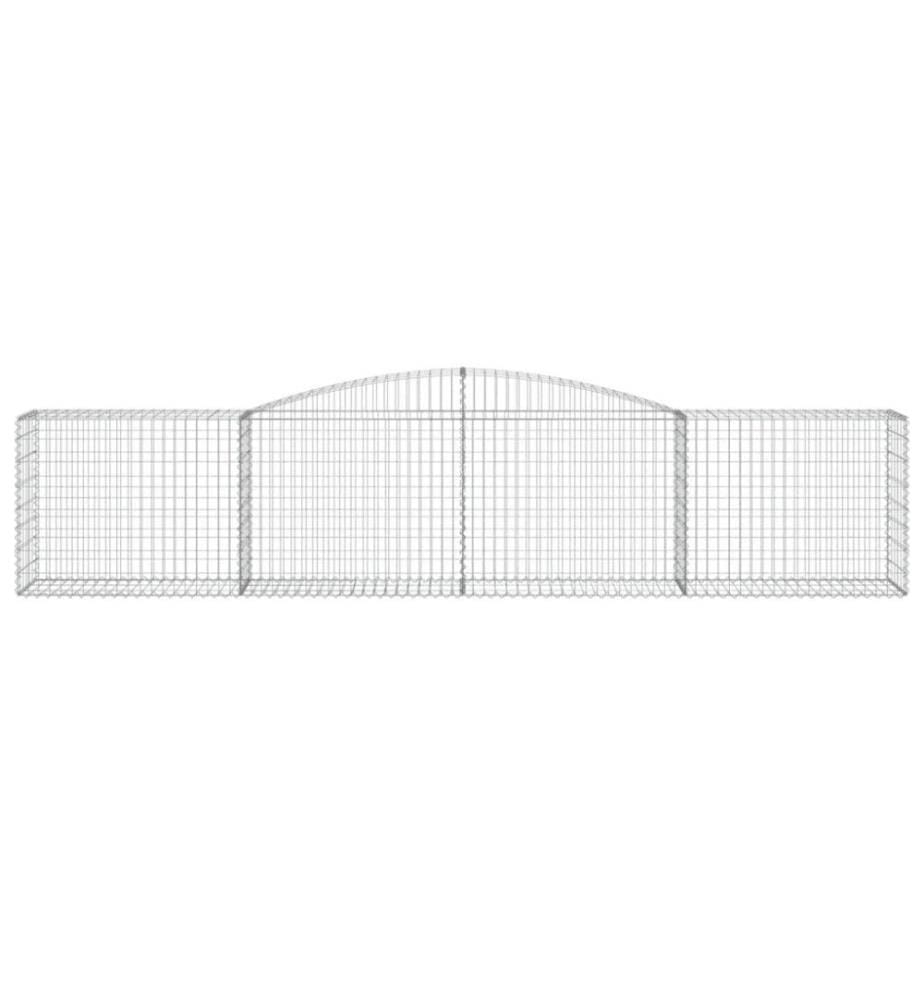 Gabionen mit Hochbogen 5 Stk. 400x50x80/100cm Verzinktes Eisen