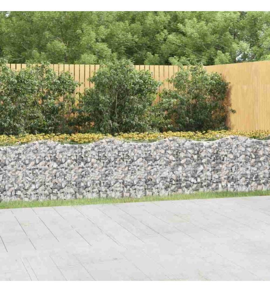 Gabionen-Hochbeet mit Hochbogen 800x100x100 cm Verzinktes Eisen