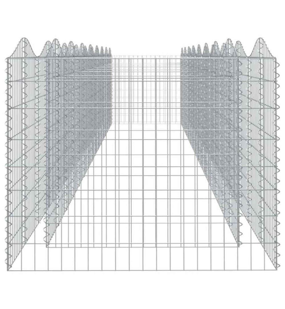 Gabionen-Hochbeet mit Hochbogen 800x100x100 cm Verzinktes Eisen