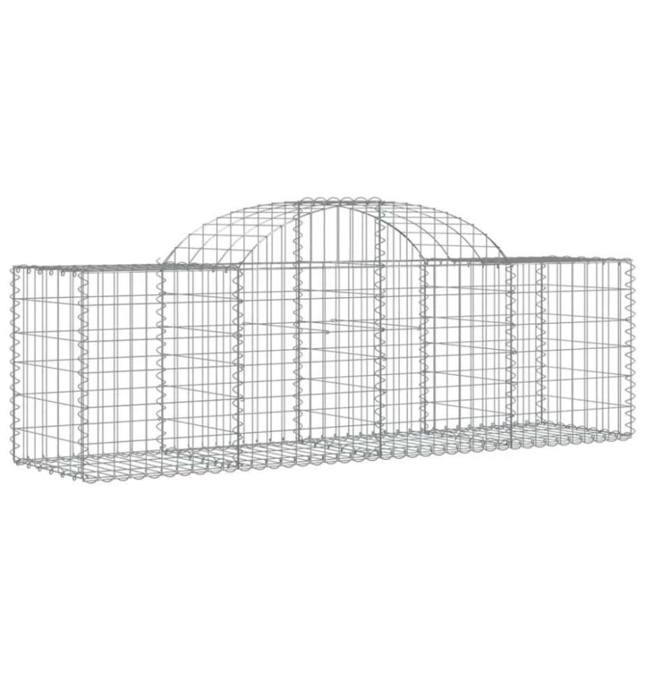 Gabione mit Hochbogen 200x50x60/80 cm Verzinktes Eisen
