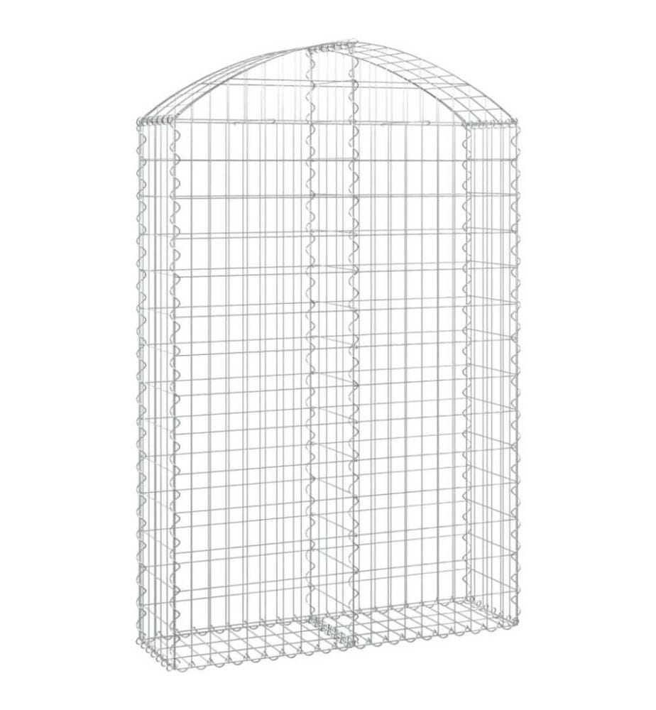 Gabione mit Hochbogen 100x30x140/160 cm Verzinktes Eisen