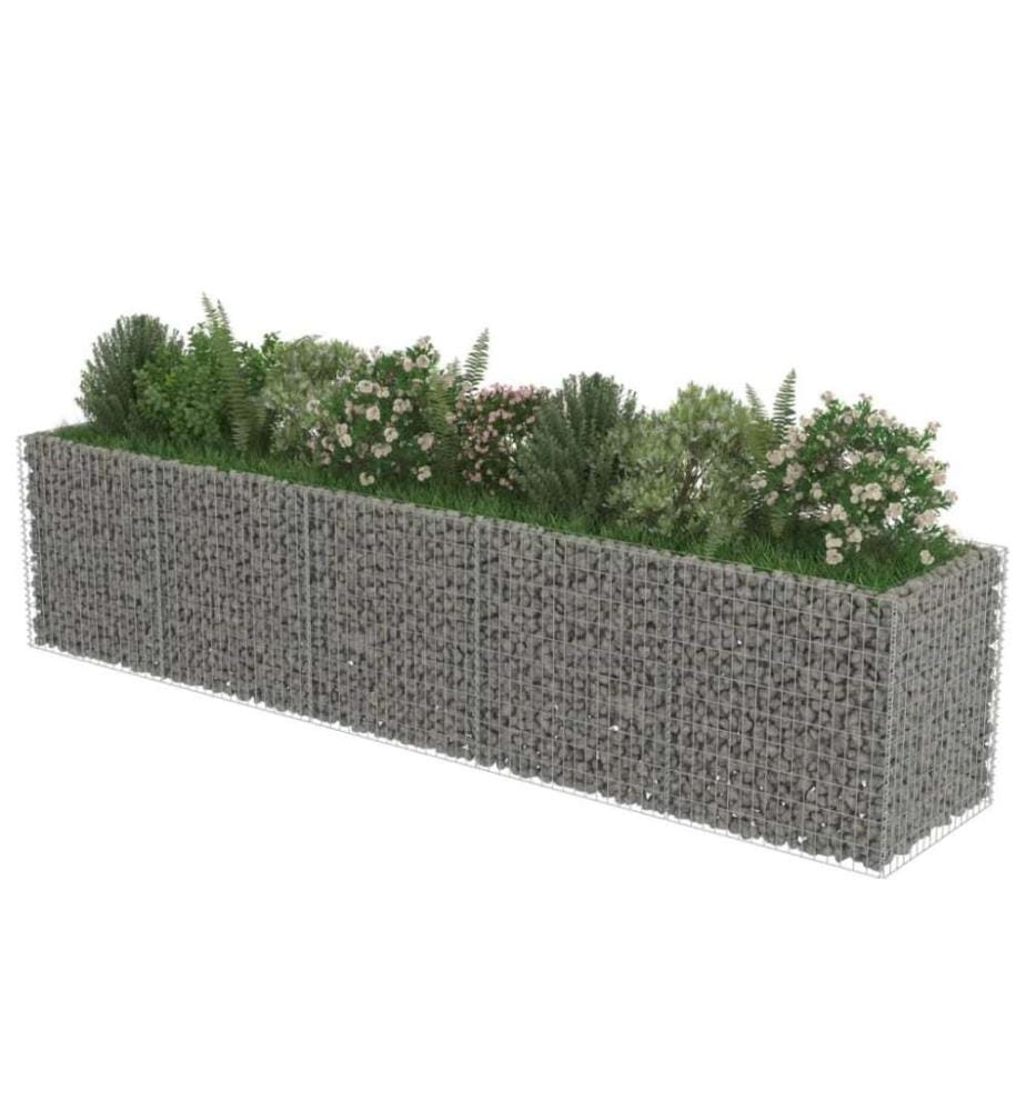 Lit surélevé à gabion Acier galvanisé 450x90x100 cm
