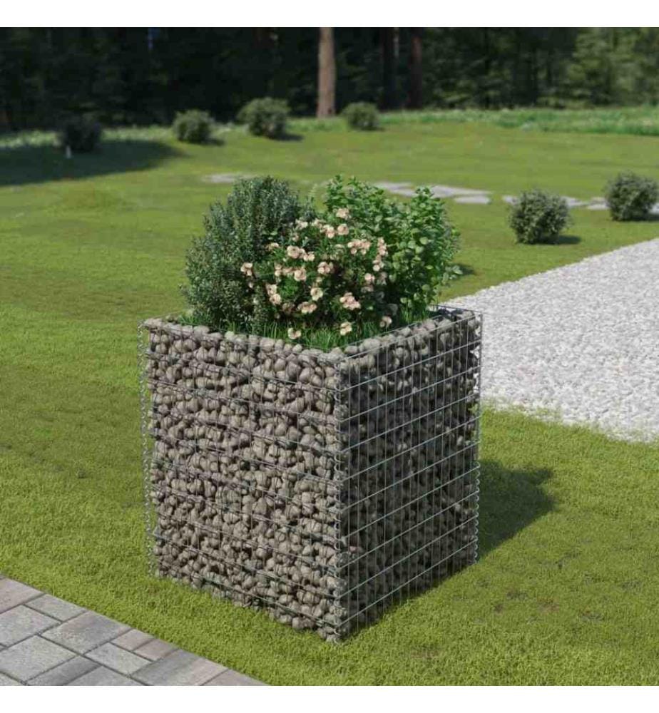 Lit surélevé à gabion Acier galvanisé 90x90x100 cm