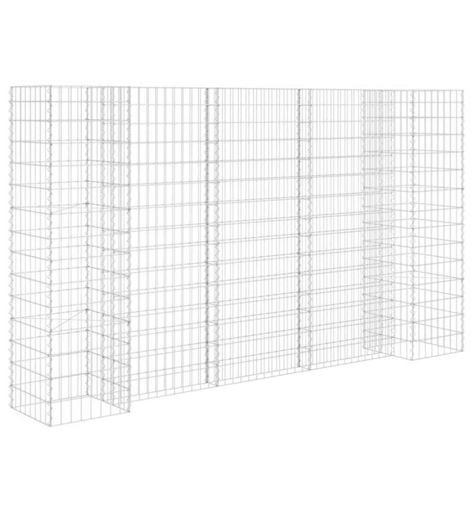 H-förmiger Gabionen-Pflanzkorb Stahldraht 260x40x150 cm