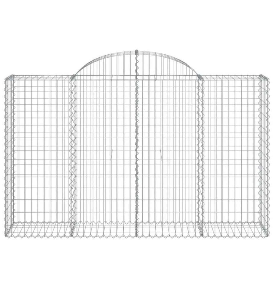 Gabionen mit Hochbogen 2 Stk. 200x50x120/140cm Verzinktes Eisen