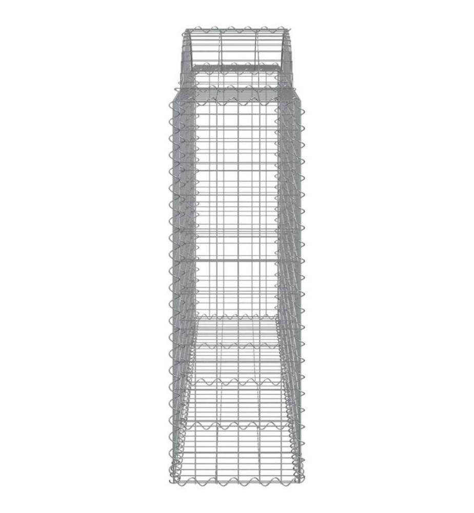 Gabionen mit Hochbogen 7 Stk. 200x50x120/140cm Verzinktes Eisen