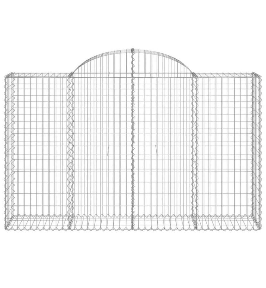 Gabionen mit Hochbogen 4 Stk. 200x50x120/140cm Verzinktes Eisen
