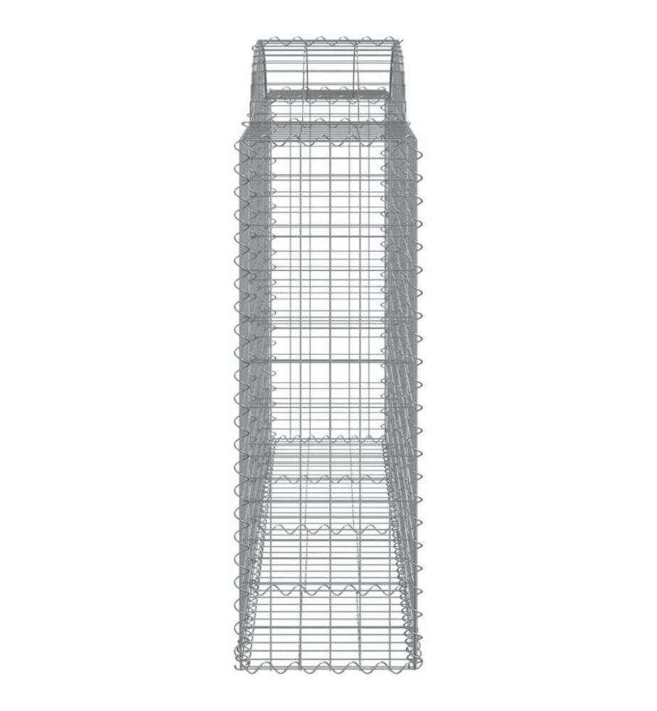 Gabionen mit Hochbogen 4 Stk. 200x50x120/140cm Verzinktes Eisen